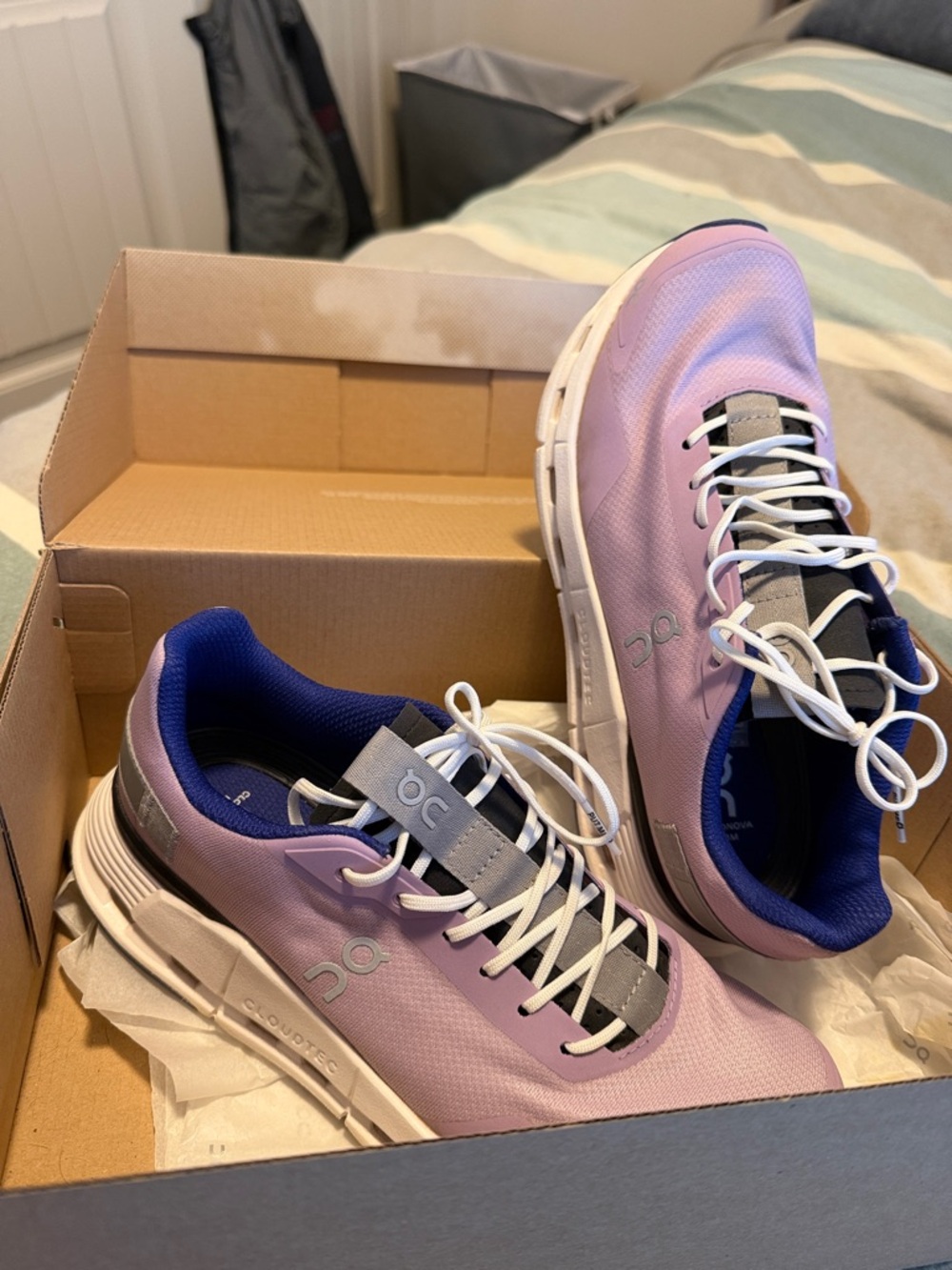 On Running Cloud Shoes in Lavender and Navy